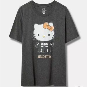 Hello Kitty Dark Gray Tee with Skeleton Graphic